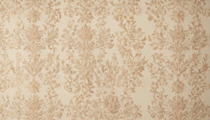 Elegant floral damask pattern on cream background, cream, wallpaper