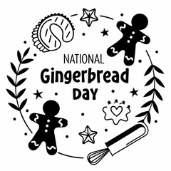 NATIONAL GINGERBREAD DAY vector illustration