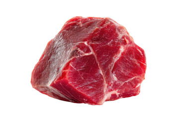Obraz premium Close-up of raw red meat against black background, cut out