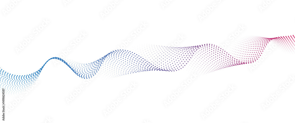 Fototapete Flowing Dot Wave halftone gradient pattern on transparent background	
