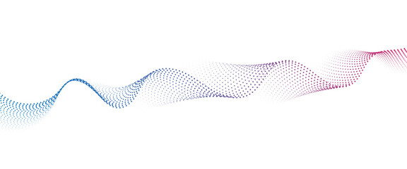 Flowing Dot Wave halftone gradient pattern on transparent background	

