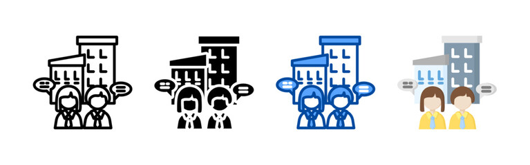 Workplace culture icon set bundle. Multi style icon collection perfect for websites, apps, and presentations. Simple vector icon collection