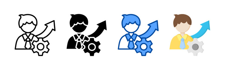 Skill development icon set bundle. Multi style icon collection perfect for websites, apps, and presentations. Simple vector icon collection