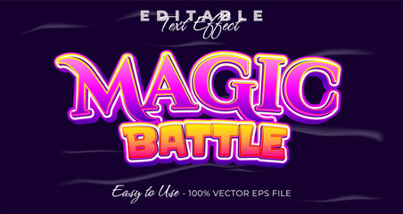 Magic battle editable text effect, 3d typography in graphic styles