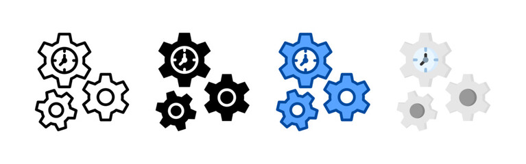 Efficiency icon set bundle. Multi style icon collection perfect for websites, apps, and presentations. Simple vector icon collection