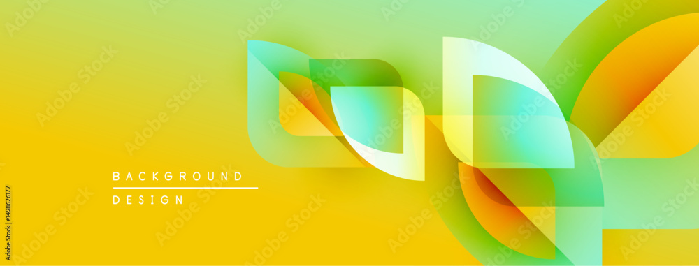 Aufkleber abstract yellow background features flowing shapes, gradients. modern design elements create dynamic