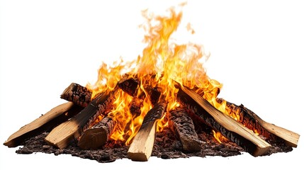Bonfire cutout on a transparent background. 