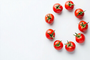 Fresh red ripe organic tomatoes isolated on a white background