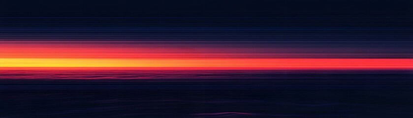 Colorful horizontal streaks depict a vibrant sunset scene.