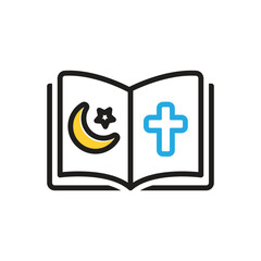 Multi color icon for religious