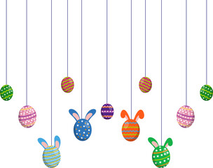 Hanging Bunny Easter Egg Decoration
