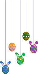 Hanging Bunny Easter Egg Decoration