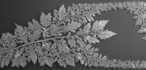Intricate silver leaf lace, shimmering border  ,  craft,  glamour