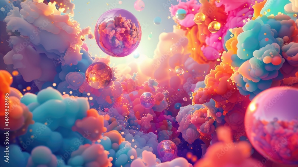 Poster abstract picture of colorful geometric particle with sparkle style design connect become energy stru