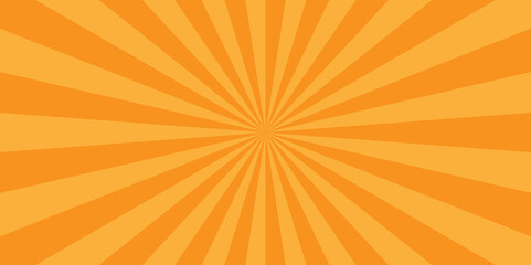 Obraz premium Abstract orange sunburst ray and vector illustration background. Modern stipes line ray grunge design beam pattern texture.