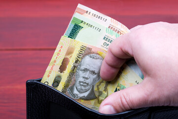 Malawian money - kwacha in the black wallet