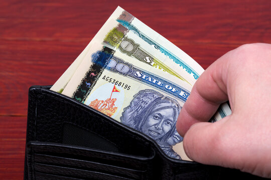 Eritrean money - nakfa in the black wallet