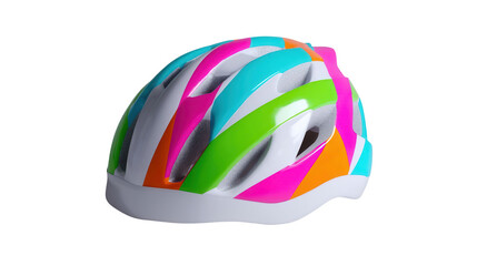 Fototapeta premium Colorful kids bicycle helmet isolated on transparent background