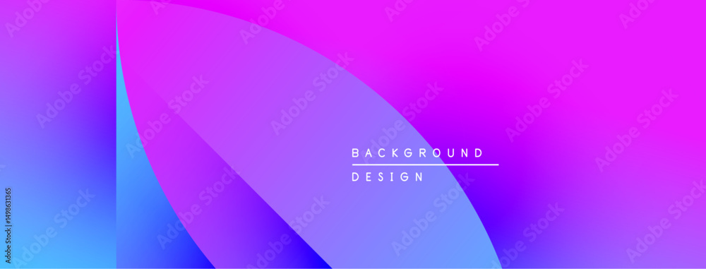 Poster abstract gradient background. vivid blue transitions into magenta. minimalist design features text b