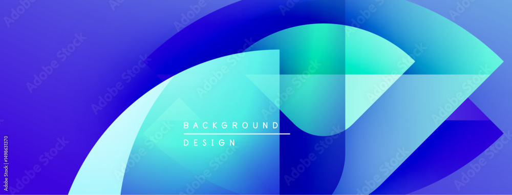 Poster abstract blue gradients form dynamic shapes. text reads background design. modern aesthetic, vibrant