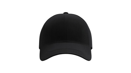 Black baseball cap mockup isolated on transparent background