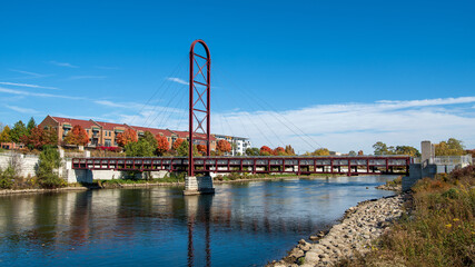 St. Joseph River Suspension Bridge in Mishawaka, Indiana