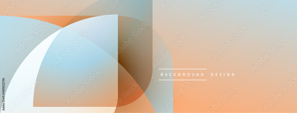 Aufkleber abstract geometric shapes overlap. soft pastel colors create modern design. minimalist composition, 