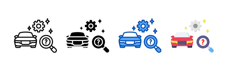 Predictive icon set bundle. Multi style icon collection perfect for websites, apps, and presentations. Simple vector icon collection