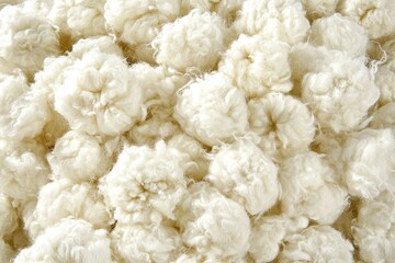 Close-up view of  fluffy, white cotton balls