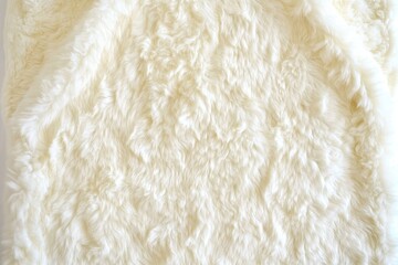 Soft, fluffy, off-white faux fur.  Close up texture