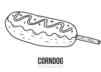 vector illustration of a sausage corndog.