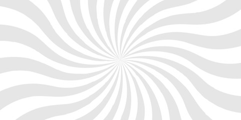 Abstract white and gray pop creative cartoon sunburst ray and vector illustration background. Modern stipes line ray spiral design beam pattern texture.	
