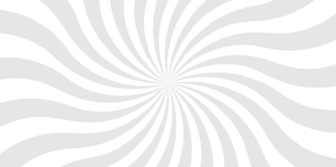 Abstract white and gray pop creative cartoon sunburst ray and vector illustration background. Modern stipes line ray spiral design beam pattern texture.	
