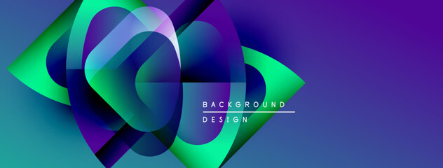 Abstract vibrant layers create dynamic composition. Gradient colors blend, forming modern visual experience. Design suggests movement, depth.
