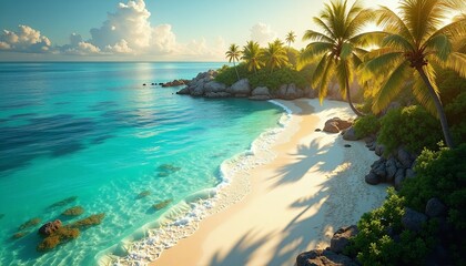 Obraz premium Idyllic Tropical Beach at Sunrise