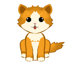 Ilustrasi kucing lucu kartun hewan 