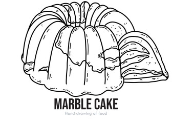 hand drawn vector illustration of an Mantau Cake