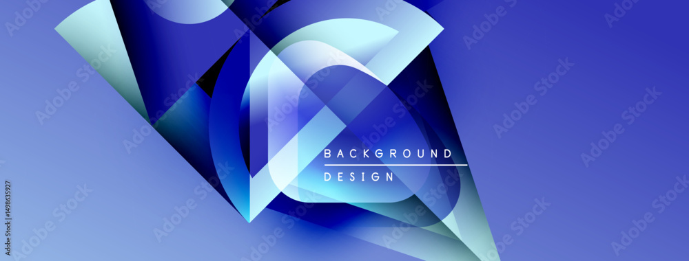 Poster abstract blue design features dynamic shapes, gradients. modern aesthetic suitable for backgrounds, 