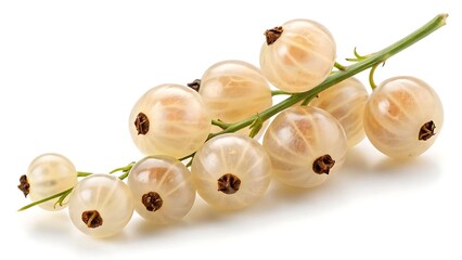 fresh ripe bunch of white currant isolated on white background
