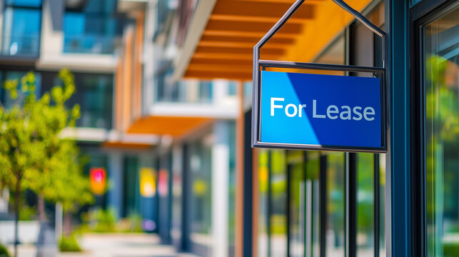 Close-up of modern apartment building, soft bokeh highlighting downtown skyline and glass facade, conveying urban real estate development and commercial property vacancy concepts.