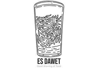sketch of glass of Dawet