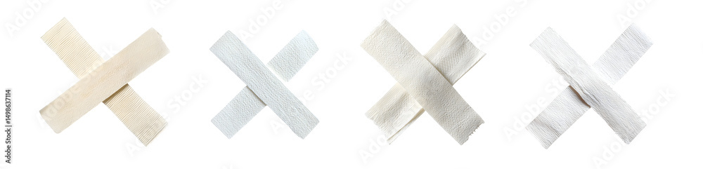 Fototapete set of Abstract design of intersecting white shapes. isolated on transparent background