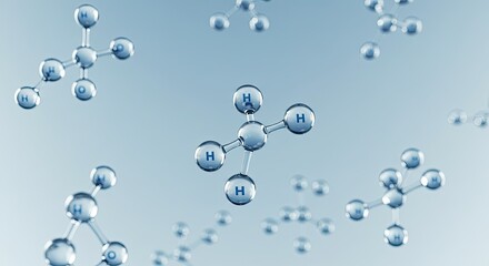 Abstract scientific graphic of molecules