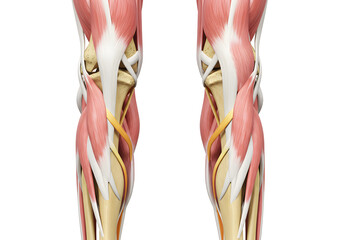 Human leg muscles and bones anatomy illustration