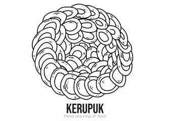Hand drawn vector of Kerupuk