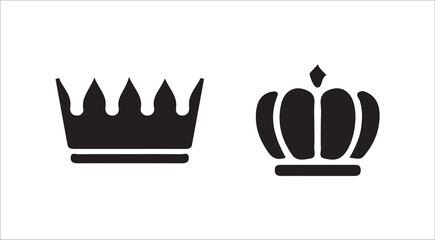 Elegant Crown Symbol in Flat Design