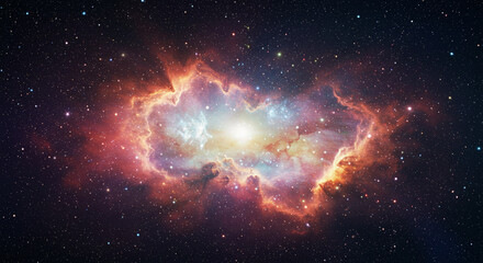 Nebula Shines Brightly in Space, Creating a Stunning Cosmic Background with Stars Around