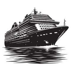 Obraz premium Luxury cruise ship vector art maritime transportation design for vacation