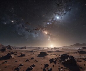 Distant galaxies, scattered stars, cosmic dust clouds; endless expanse ,  stars,  fantasy,  background