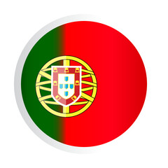 Round Icon of Portuguese National Flag Representing Cultural Identity and Patriotism